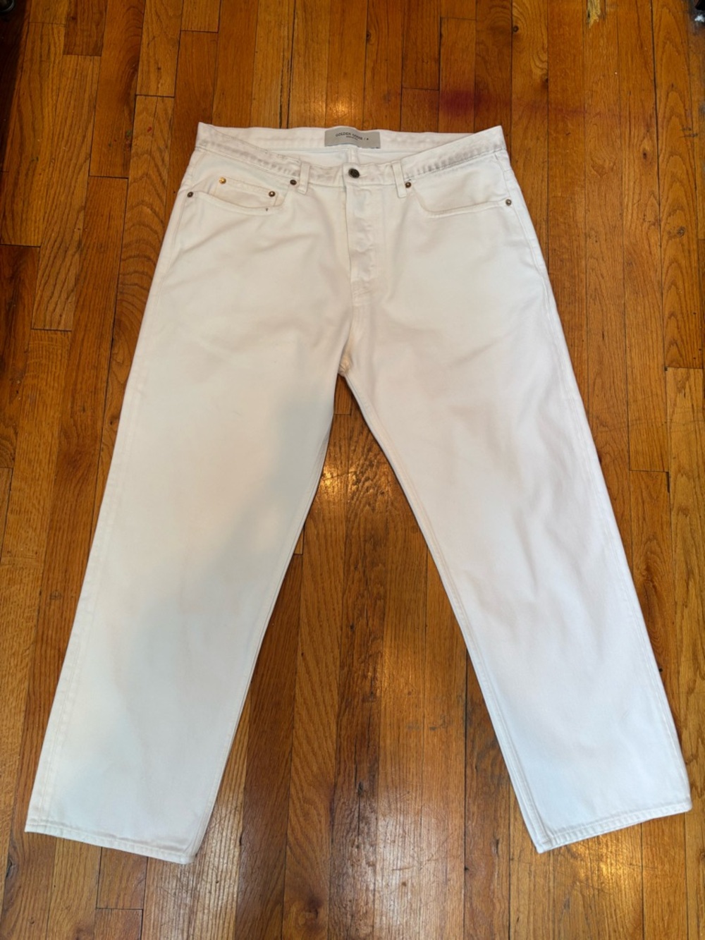 White Straight-Leg Jeans